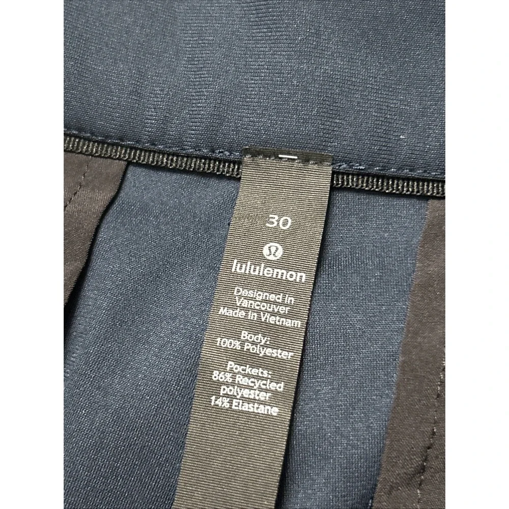 Mens Lululemon ABC Commission Golf Shorts Relaxed Navy Performance LM7A83S‎ 30